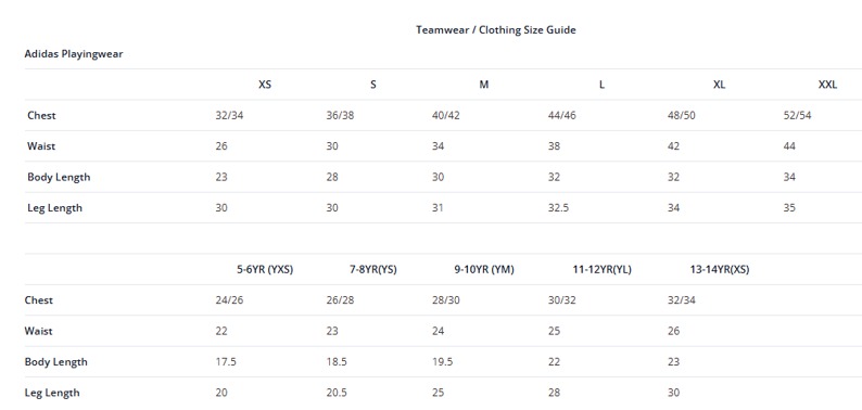 Adidas Howzat Cricket Pant Size Guide