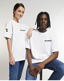 Blurred DnB Relaxed Heavy Oversized Tee - White